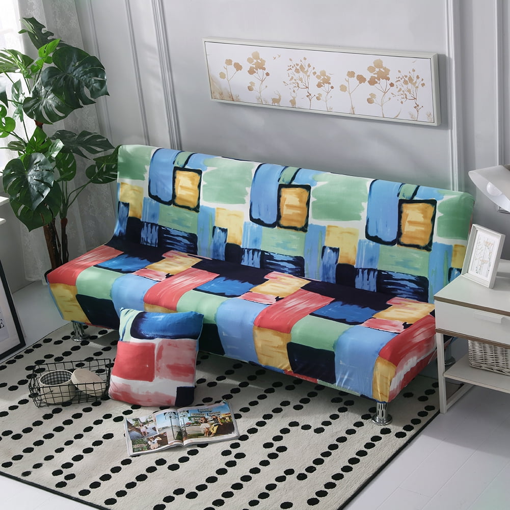 No Armrest Stretch Sofa Cover Slipcover AllCovered Folding Sofa Bed