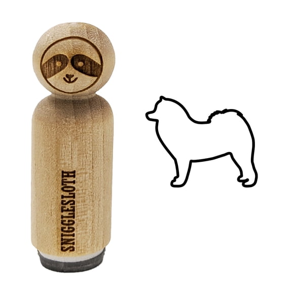Samoyed Dog Outline Rubber Stamp for Scrapbooking Crafting Stamping - Mini 1/2 Inch