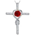 thumbnail image 1 of Collares con Dijes de Cruz High Monaco RoseGrace04 1Pza Plata Collar Cruz/Rosa Infinita Dije 2x3cm Metal MXOER-001, 1 of 5