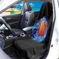 thumbnail image 3 of POLERO 1 Pack Car Seat Towel Cover Easy Install, Compatible with Van Truck Seat, Terry Cloth Car Seat Cover with Blue Flame Basketball, 3 of 7