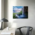 thumbnail image 3 of GOSMITH  Canvas Print Wall Art Waterfall Pool at Sunset Nature Wilderness Photography Realism Rustic Landscape Colorful Multicolor Ultra for Living Room, Bedroom, Office., 3 of 4