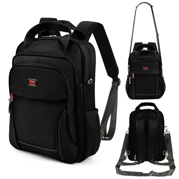 15.6" Laptop Backpack Convertible Crossbody Shoulder Bag Multi-Functional Computer Bag for Travel Business Work Men Women,Black - 2113