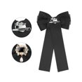 thumbnail image 3 of INSPIRE CHIC Women's Bow Brooch Bowknot Costume Elegant Bow Tie with Beads Black One Size, 3 of 4