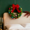 thumbnail image 6 of 11.8" Christmas Wreath with Colorful Metallic Ball Ornaments & Large Red Bow – Artificial Holiday Flower Wreath, Festive Door & Wall Hanging, Xmas Decor for Home, Front Door, Mantel, Office, 6 of 8