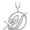 White, variant on 14K White Gold Finish Round Cut White Diamond 925 Sterling Silver Diamond Cute Elf Angele With D Initial Letter Pendant Necklace for Women