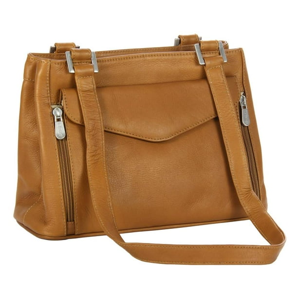 Piel Leather DOUBLE COMPARTMENT SHOULDER BAG