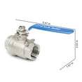 thumbnail image 2 of U.S. Solid 2-Way Manual Ball Valve 316 Stainless Steel 3/4 in Female NPT, 2 of 11