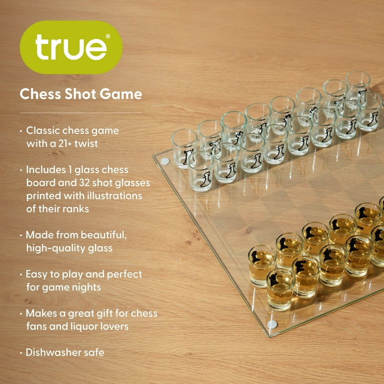 True Shot Glass Chess Drinking Game for Adults - High Quality