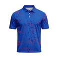 thumbnail image 4 of Mens Polo Shirts Short Sleeve Contrast Collared Polo Shirts Button Down Casual Basic Lightweight Polo Tee Solid Color Tee Shirt,Blue 2XL, 4 of 4