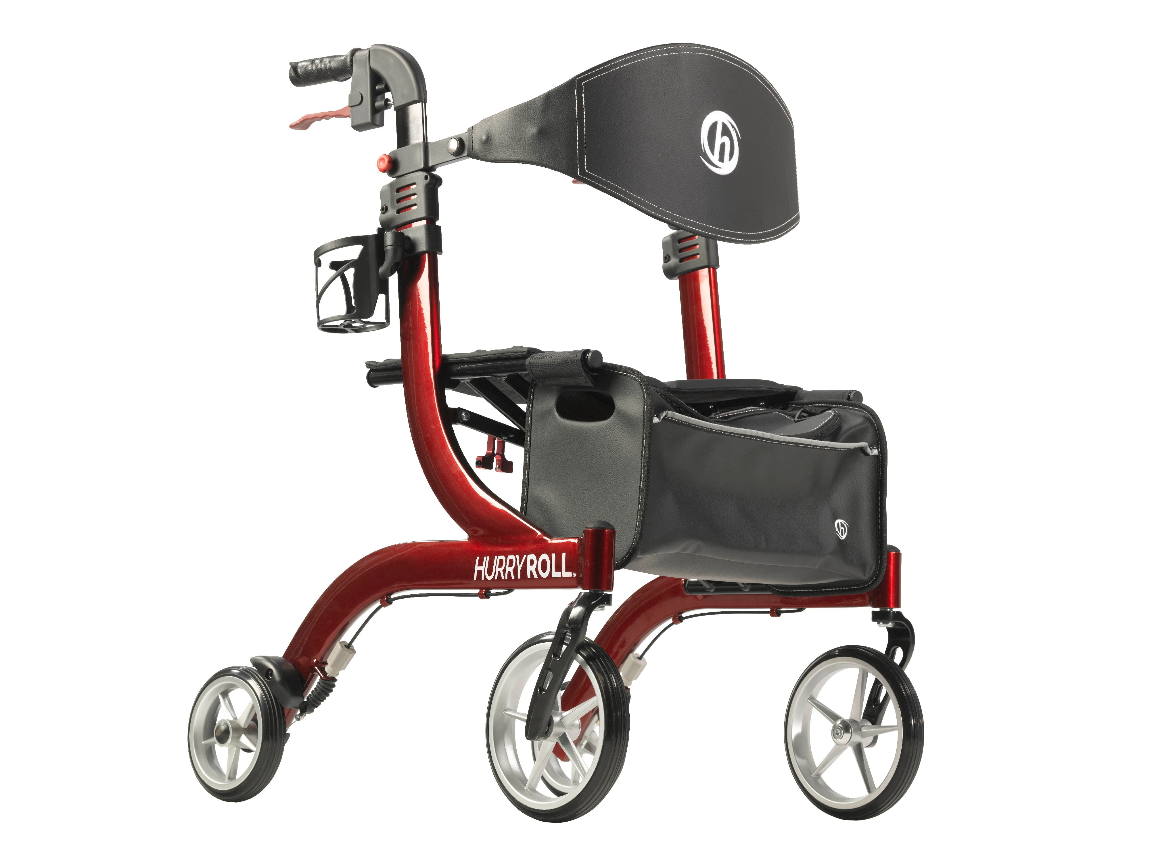 HurryRoll Rollator Rolling Walker, Red by HurryCane