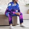 thumbnail image 7 of Fotbe Dreamy Colorful Starry Sky Pattern Long Sleeve Pajama Set for Men,Sleepwear Set,2-piece Loungewear Set,Soft PJs Comfy Nightwear with Pockets-XX-Large, 7 of 7