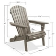 thumbnail image 5 of Casafield Folding Adirondack Chairs, Set of Four Cedar Wood Outdoor Fire Pit Lounge Chairs for Patio, Deck, Lawn and Garden Seating, Partially Pre-Assembled - Gray, 5 of 8