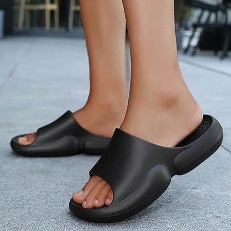 

HIBRO Men Women s Fashion Flats Non Slip Wedges Round Toe Slippers Slip On Shoes