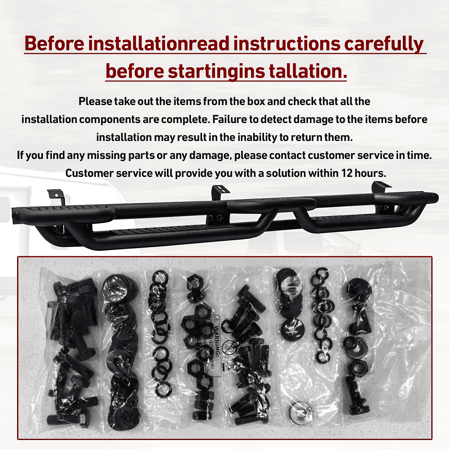 Vijay Running Boards Compatible with 2005-2023 Toyota Tacoma Double/Crew Cab 4-Door Bolt-on Side Steps Rails Steel Nerf Bars