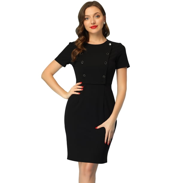 Vestido de tubo Allegra K para mujer Negro XL