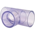 thumbnail image 1 of Clear PVC Pipe Fitting (bluish tint): TEE, Schedule 40/80, 1/2 Inch PVC Pipe Socket (0.84 Inch ID), 1 of 2