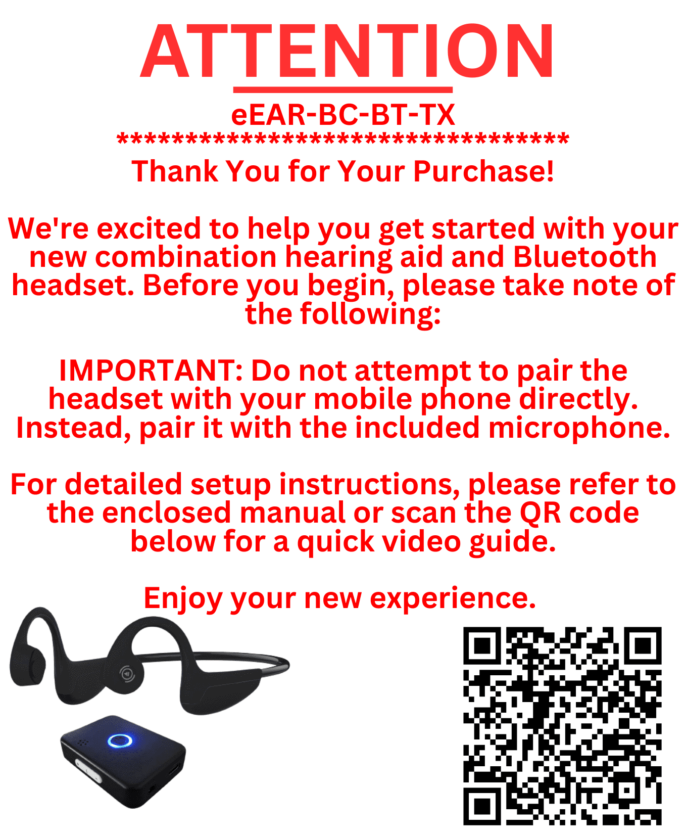 eEAR-BC-BT-Tx eEAR Bone Conduction Hearing Amplifier with Sound Transmitter. 2 in ONE, Bone Conduction Bluetooth headphones, military grade technology, Hearing Amplifier