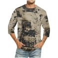 thumbnail image 1 of Styesk T-Shirts pour Homme Hommes Imprimé Col Rond Décontracté Mode Manches Courtes Chemisiers Col Rond Chemises, 1 of 4