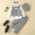thumbnail image 2 of UAYOTSE Baby Boy Clothes Outfit Suit Long Sleeve Gentleman Tuxedo Vest Wedding Birthday Party Suit,Sizes 1-2 Years, 2 of 9