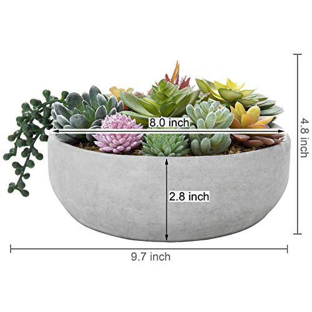 MyGift 8 inch Artificial Succulent Arrangement in Round Modern Concrete Pot, Gray - image 2 of 5