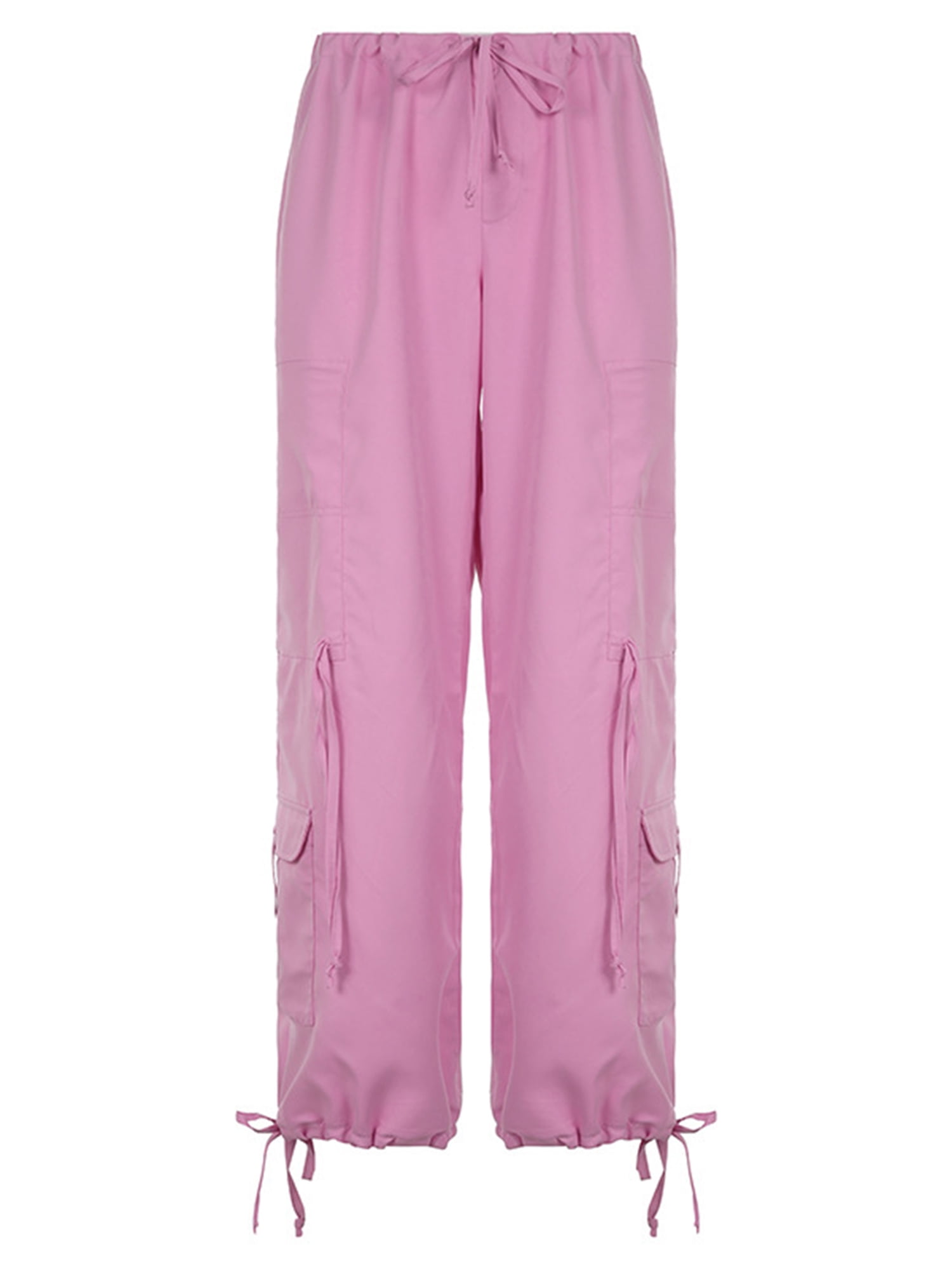 Women Drawstring Cargo Pants Low Waist Baggy Hip Hop Sweatpants Loose Wide Leg Jogger Streetwear
