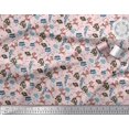 thumbnail image 2 of Soimoi Rayon Crepe Fabric Floral,Fish & Deer Cartoon Print Sewing Fabric Yard 46 Inch Wide, 2 of 3