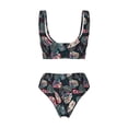 thumbnail image 6 of Rocae Colorful Tropical Leaves for Bikini Set for Women Two Piece Sexy High Swimsuits Split Crossover Bikini Small, 6 of 9