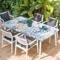 thumbnail image 2 of Blue Turtle Coastal Table Cloths for 6 Foot Rectangle Tables, Octopus Summer Beach Coral Seahorse Patio Waterproof Elastic Fitted Tablecloths, Washable Rectangular Table Cover for Camping, 2 of 8