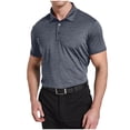 thumbnail image 5 of Men's Soft Performance Lapel Shirt, Moisture-Wicking Golf T-Shirt, Short Sleeve Breathable Button Tee Tops for Business Casual Sports Daily Wear Dark Gray S, 5 of 8
