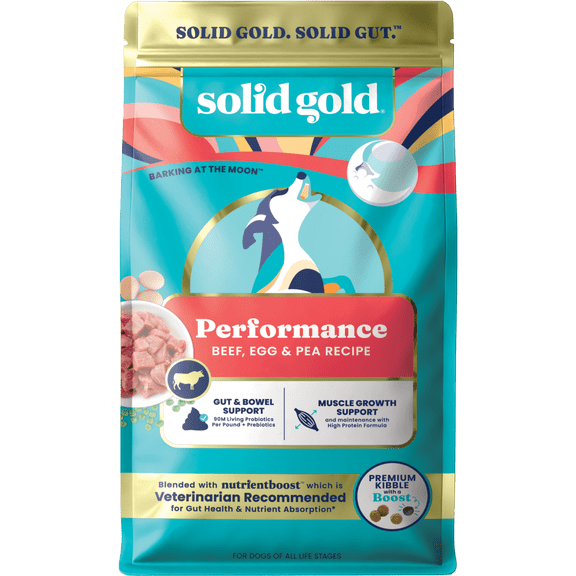 Solid Gold Barking at the Moon High Protein Dry Dog Food, Beef, Egg & Pea Recipe, 22lb Bag