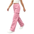 thumbnail image 4 of Plebaso Girls Boys Baggy Sweatpants Elastic Waist Joggers Wide Leg Open Bottom Athletic Cargo Pants for Kids, 4 of 7