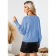 thumbnail image 3 of Pink Queen Women's Sweaters Winter 2026 Crewneck Pullover Long Batwing Sleeve Oversized S-XL, 3 of 8