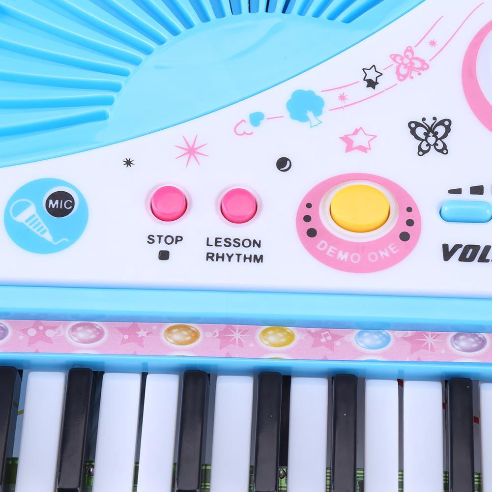 Tebru Kid Electronic Keyboard Piano With Microphone 37 Keys Educational Instrument Toy Baby Gift,Electronic Keyboard, Kid Electronic Piano