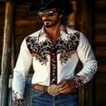 thumbnail image 2 of xfsWaSs Stylish Shirts For Men Western Cowboy Shirt Printed Casual Button Down Long Sleeve Shirt Classic Fit Dress Shirts Festival Party Tops, 2 of 4