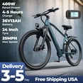 thumbnail image 1 of 26" Softtail Electric Bike - Comfortable Shock Absorption, 36V 400W Motor, 25MPH, 7-Speed ​Shift, with NFC Unlock & LCD Screen Dark Green, 1 of 7