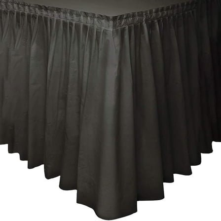 Plastic Table Skirt, 14 ft, Black, 1ct