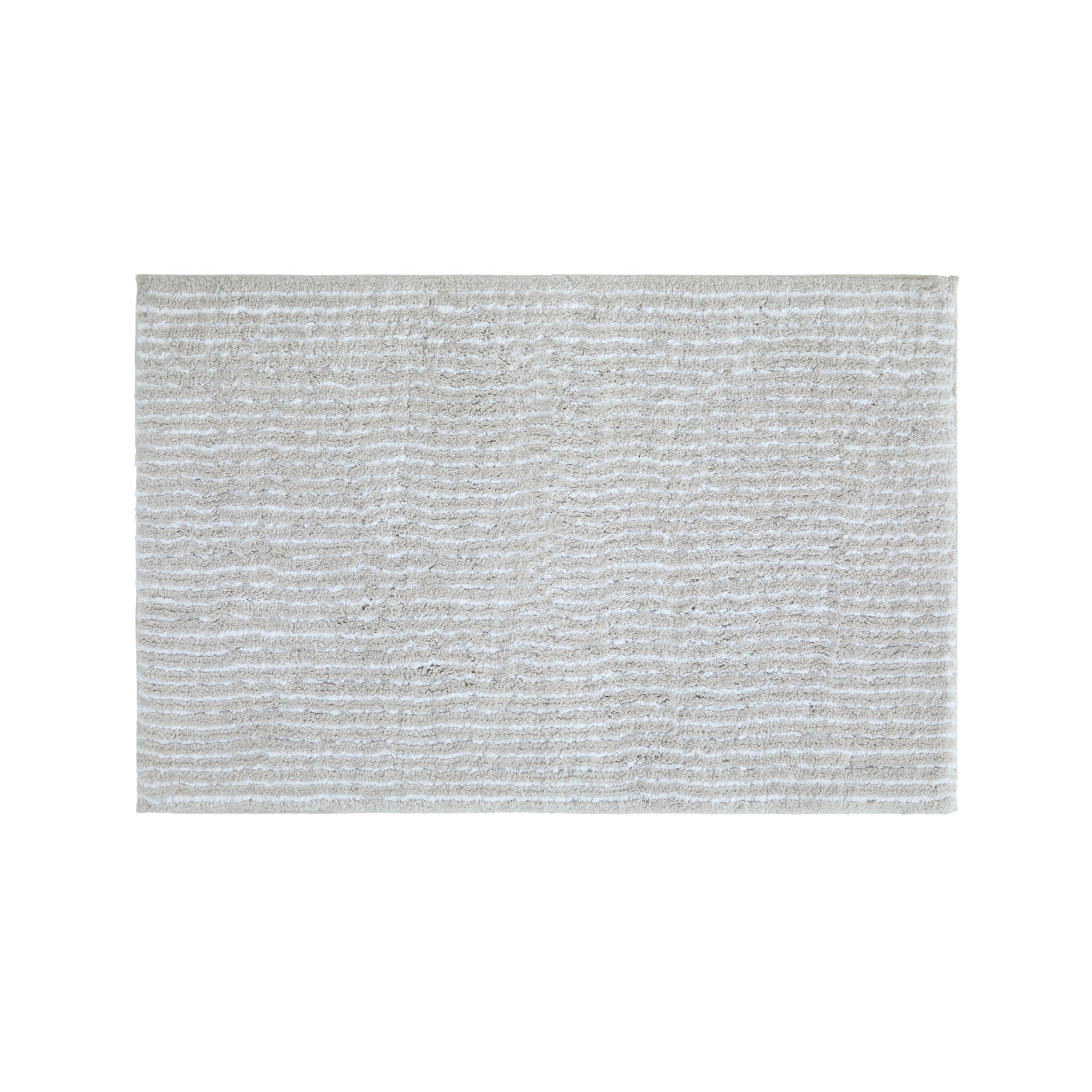 Noble Linens Pinstripe Cotton Bath Mat, 34 in x 21 in, Light Gray