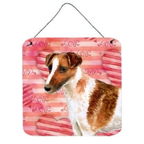 Smooth Fox Terrier Love Wall or Door Hanging Prints Red
