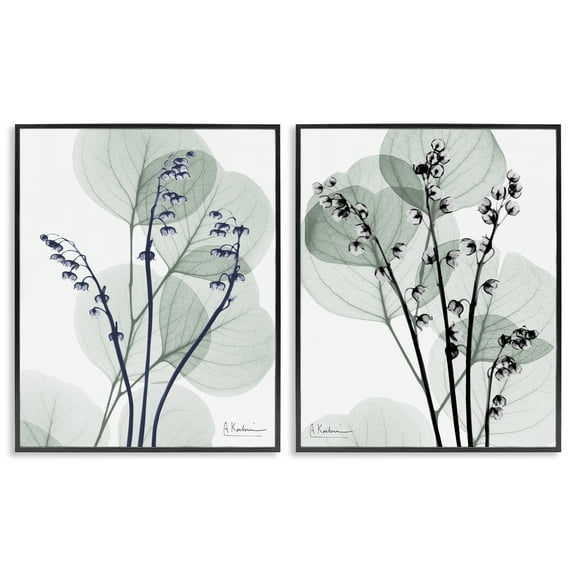 Stupell Industries Future Dusk Opaque Herbs Floral Painting Black Framed Art Print Wall Art, 11 x 14, Set of 2