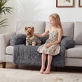 thumbnail image 6 of Exnote Calming Dog Bed for Furniture Protector, Shaggy Plush Pet Sofa Cover with Removable Washable Cover, Non-Slip Soft Dog Mat for Small Medium Large Dogs and Cats, Deep Grey, 6 of 9