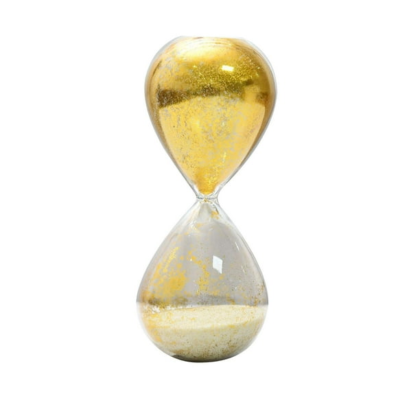 veasfak Sablier en Verre 30 Minutes Minuterie Créative pour Cadeau d'Anniversaire Armoire Manteau Doré