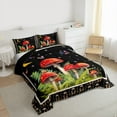 thumbnail image 3 of Feelyou Red Mushroom Plant Queen Comforter Set, Butterfly Galaxy Stars Bedding Set, 3pcs, 3 of 8