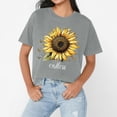 thumbnail image 3 of NAMTYQX Trendy Tops for Women 2025 O-Neck mit Print Lightweight Cool Loose Short Sleeve Oversized Fashion Graphic T Shirts for Women Light Gray Size 2XL, 3 of 5