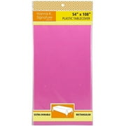 Nicole Fantini Collection Disposable Plastic Tablecloth Rectangle 54" x 108" (Hot Pink)