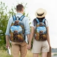 thumbnail image 4 of Wukai Sac à Dos pour Ordinateur Portable en Toile Durable avec Impression d'Ours de Montagne Enneigée - Bretelles Réglables, Résistant à l'Eau, Grande Capacité, Unisexe pour École, Bureau-Petit, 4 of 5
