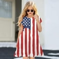 thumbnail image 2 of Ketyyh-chn99 Girl's Fourth of July American Flag Dress Stars Stripes Swing Midi Dress Independence Day for Toddler Girls Summer Dresses Outfit Hot Pink,3-4 Years, 2 of 4