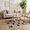 thumbnail image 3 of ODIKA 4'x6' Tan Brown Mid Century Modern Geometric Washable Area Rug Contemporary Abstract Squares Semicircles Stripes for Home Office, Under Desk, Non-Slip Chair-Friendly, Flatwoven, 3 of 7