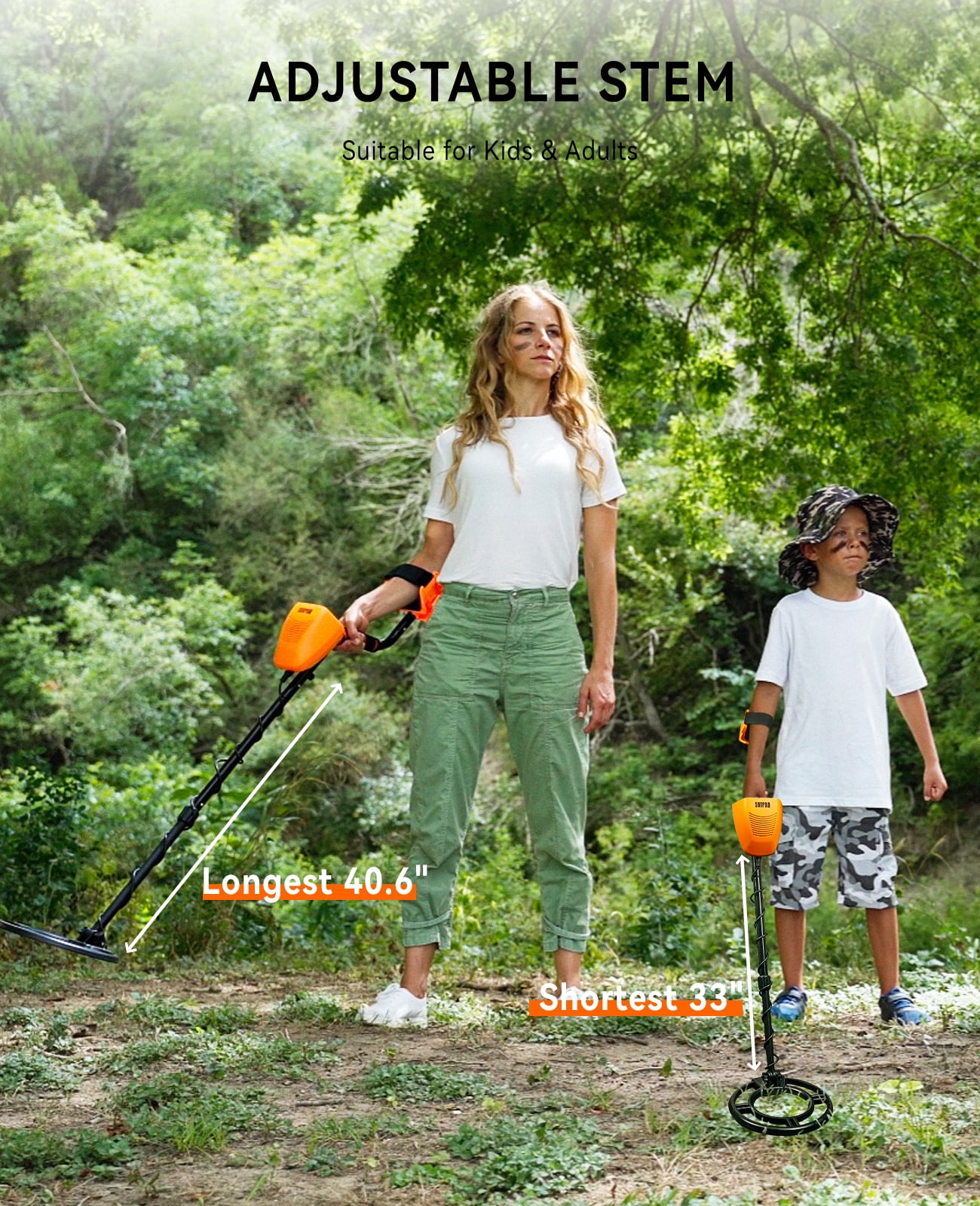 SUNPOW Metal Detector High Accuracy Metal Detector for Adults & Kids, LCD Display with Adjustable Light, Pinpoint Function & DISC Mode, 10 Inch Waterproof Search Coil, Multiple Audio Prompts