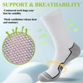 thumbnail image 6 of FREEYOKA Mens Sports Socks Man White Cushioned Work Socks Breathable Moisture Wicking Crew Sock for Hiking Running Walking Trainer Cycling Athletic Socks, 5 Pairs, 6 of 8