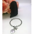 thumbnail image 7 of Stainless Steel Bracelet with Butterfly Charm  and Engraved Initials on Heart (Silver), 7 of 7